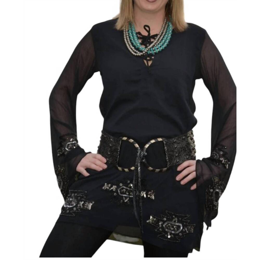 NEW R CINCO RANCH over you dress in black